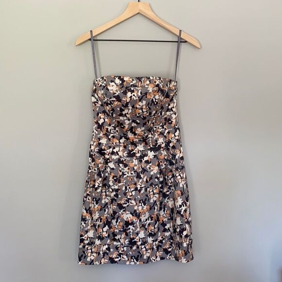 French Connection 6 Small Strapless Camo Cocktail Dress Camouflage Mini - Picture 1 of 9
